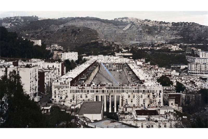 Fig. 3
Collage progettuale del memoriale
interno al Climat de France,
Algeri. Fig. 3
Collage progettuale del memoriale
interno al Climat de France,
Algeri.