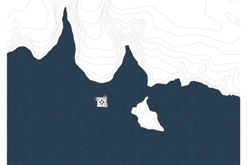 Fig. 2
The location of the monument
in front of the coast of the island of
Lampedusa. Fig. 2
The location of the monument
in front of the coast of the island of
Lampedusa.