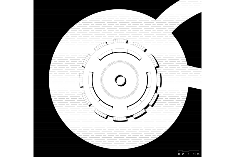Fig. 9
Thomas Pepino, Il mausoleo,
pianta a quota 1.20 m slm, Lampedusa,
2023. Fig. 9
Thomas Pepino, Il mausoleo,
pianta a quota 1.20 m slm, Lampedusa,
2023.
