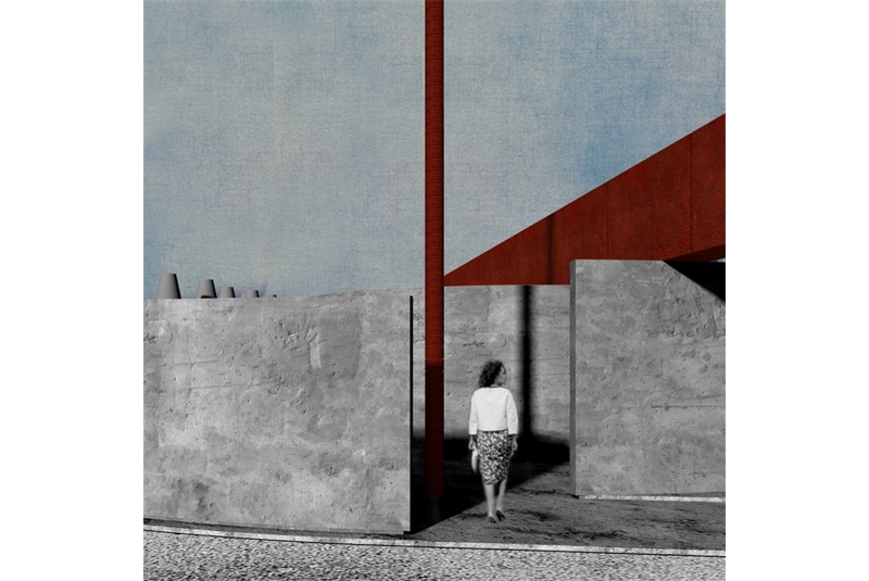 Fig. 5
Vista prospettica dell’ingresso
principale al monumento lungo
via Noale. Fig. 5
Vista prospettica dell’ingresso
principale al monumento lungo
via Noale.