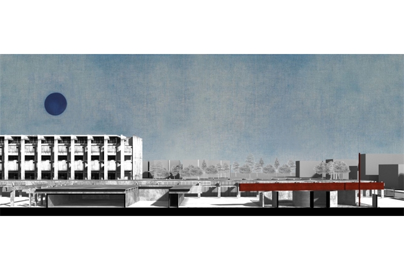 Fig. 7
Sezione prospettica trasversale
al volume originariamente destinato
a “Foresteria e centro psicotecnico”. Fig. 7
Sezione prospettica trasversale
al volume originariamente destinato
a “Foresteria e centro psicotecnico”.
