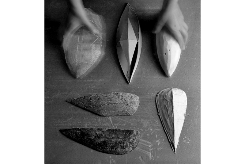 Fig. 12
Modello di studio del percorso:
gesso e foglia oro. Fig. 12
Modello di studio del percorso:
gesso e foglia oro.