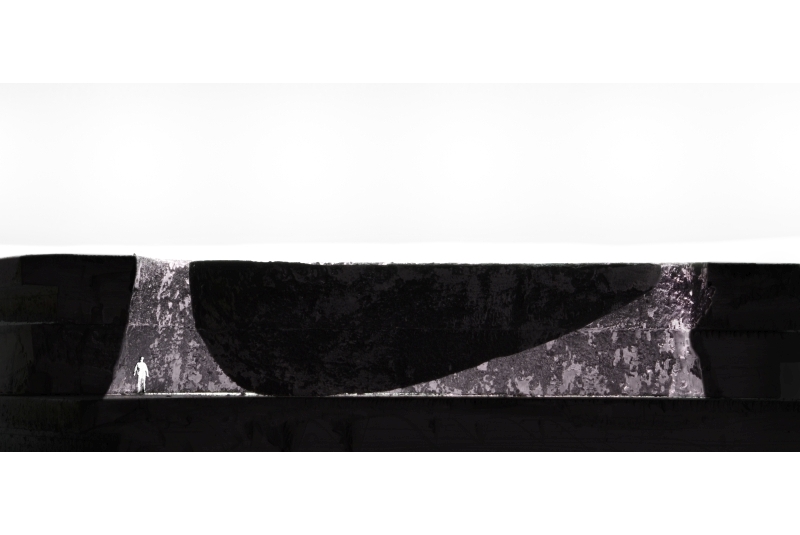 Fig. 7
Scale model of the Excavation -
Dead Work: mixed technique. Fig. 7
Scale model of the Excavation -
Dead Work: mixed technique.