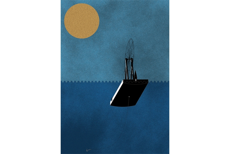 Fig. 5
Axonometric view of the project from below Fata Morgana; for: Un Monumento-Memoriale Nel Mediterraneo; location: Lampedusa Island; date:3 October 2013; event: the massacre of 368 migrants. Fig. 5
Axonometric view of the project from below Fata Morgana; for: Un Monumento-Memoriale Nel Mediterraneo; location: Lampedusa Island; date:3 October 2013; event: the massacre of 368 migrants.