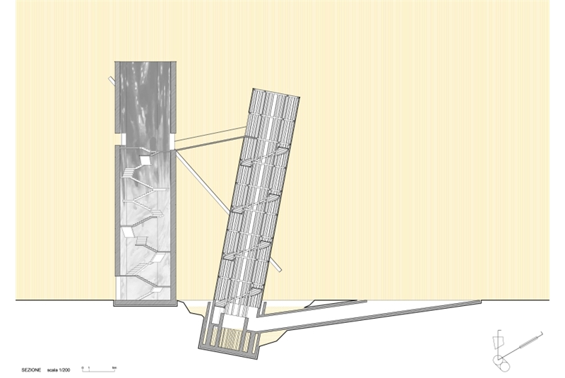 Fig. 11 Sections of Tower 2 with frescoes on the interior walls.