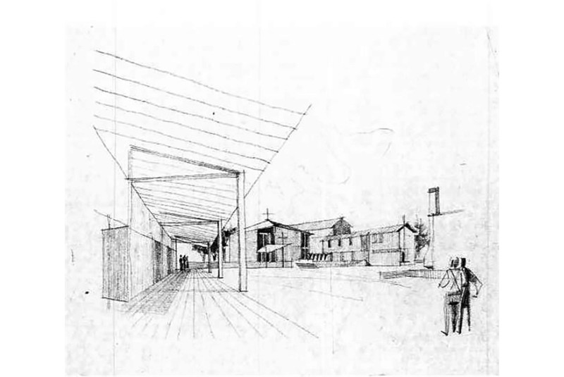 Fig. 7
Vittorio Gandolfi, Montanara suburb square, Parma, 1956-1957.