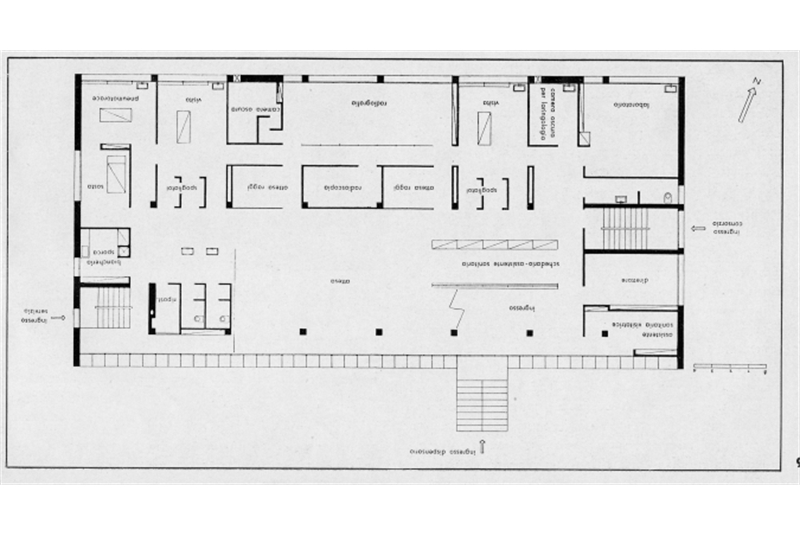 Fig. 84
- Ignazio Gardella, Dispensario antitubercolare di Alessandria, 1934 / Anti-tuberculosis dispensary of Alessandria.