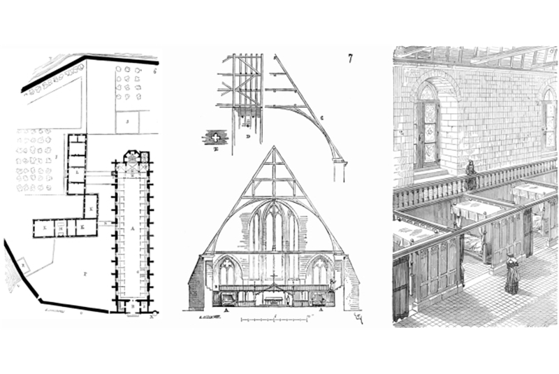 Figg. 27-29
- Eug&egrave;ne Viollet-le-Duc, Dictionnaire raisonn&eacute; de l&rsquo;architecture fran&ccedil;aise du XIe au XVIe si&egrave;cle, Tome 6, H&ocirc;tel-Dieu, 1868. H&ocirc;tel-Dieu di Tonneree, fine XIII secolo / Late 13th century.