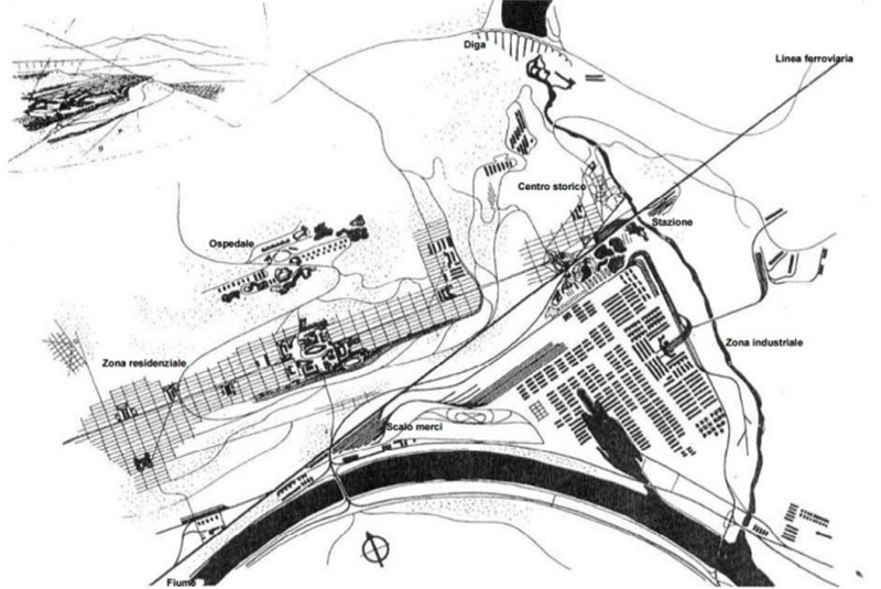 Fig. 5
Tony Garnier, Cit&eacute; Industrielle (1901-1904). General Plan of the Hospital.