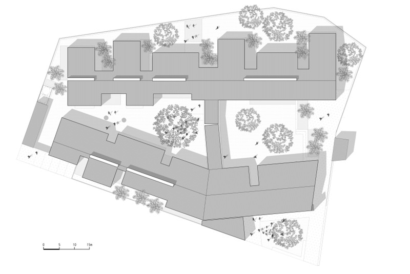 Fig. 3
ASA Studio, Rugerero Health Center, Ruanda, Africa, 2017. Planimetria delle coperture.
&copy; ASA Studio
