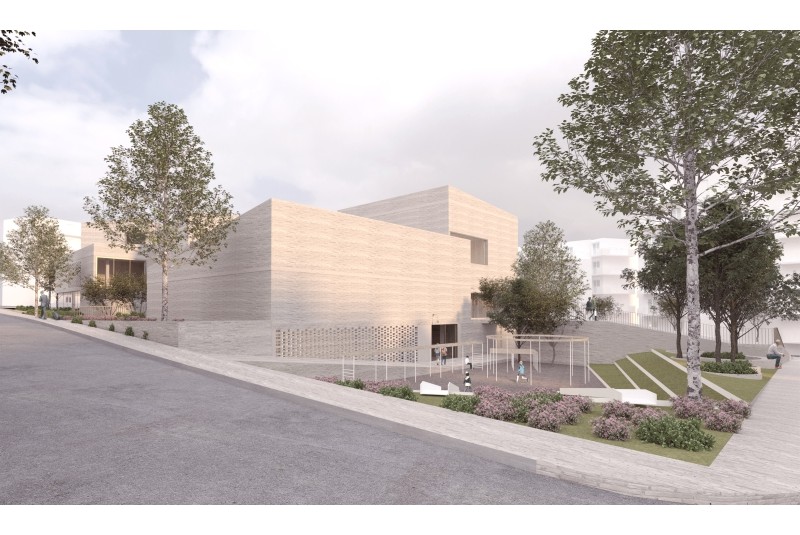 Fig. 9
Fiore Architects, Fiore Architects, Urban complex for welfare services in Thessaloniki, 2019. External View.
&copy; Fiore Architects