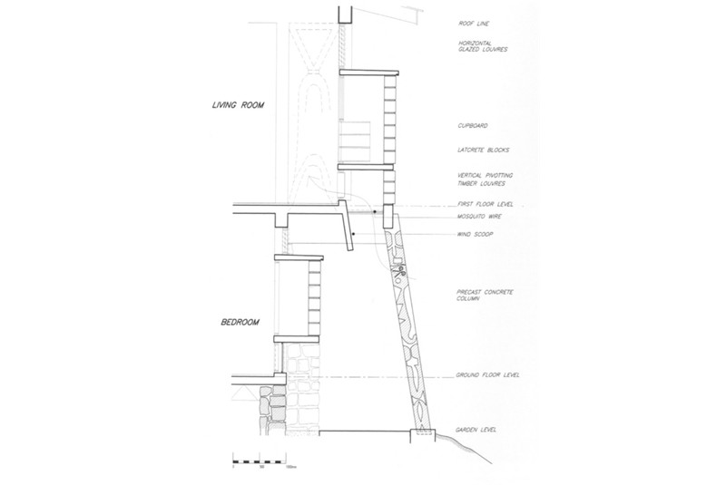 Fig. 6
New Culture Studio (1967) in
Oremeji: construction of ventilating
wall.
