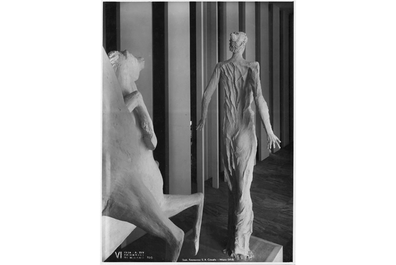 Fig. 6
Lucio Fontana, Sculpted Group in the Hall of Honour, by Persico, Nizzoli, Palanti, Sixth Triennial, Palazzo dell’Arte, Milan, 1936.
©Milan Triennial. Fig. 6
Lucio Fontana, Sculpted Group in the Hall of Honour, by Persico, Nizzoli, Palanti, Sixth Triennial, Palazzo dell’Arte, Milan, 1936.
©Milan Triennial.