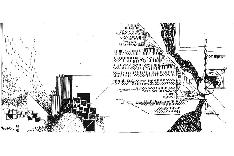 Fig. 22
Costantino Dardi, Disegni di studio, Dom Project, National Contest for ideas for the new Cemetery of Modena, 1972
From Costantino Dardi, semplice lineare complesso, Quaderni di Teoria e Progetto, no.1, Editrice Magma, Rome 1976, Città e progetto 1, Architecture Series edited by Francesco Moschini. FIG. 22
Costantino Dardi, Disegni di studio, Dom Project, National Contest for ideas for the new Cemetery of Modena, 1972
From Costantino Dardi, semplice lineare complesso, Quaderni di Teoria e Progetto, no.1, Editrice Magma, Rome 1976, Città e progetto 1, Architecture Series edited by Francesco Moschini.