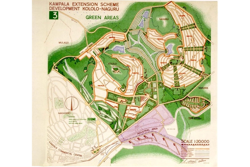 Fig. 6
Piano di estensione della citt&agrave; di
Kampala in Uganda realizzato
da Ernst May. &copy;ErnstMayGesellshaft.