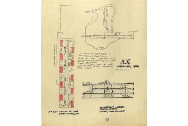 Fig. 4
Immagini tratte da «Architectural
Review» ricalcate su carta da
lucido. Il disegno presenta
annotazioni e commenti
esplicativi dell’architetto. Fonte:
archivio privato di Māris Kārkliņš
e Ināra Kārkliņa. Fig. 4
Immagini tratte da «Architectural
Review» ricalcate su carta da
lucido. Il disegno presenta
annotazioni e commenti
esplicativi dell’architetto. Fonte:
archivio privato di Māris Kārkliņš
e Ināra Kārkliņa.