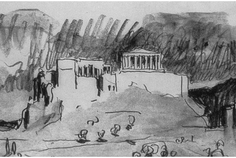 Fig. 13
Schizzi di Le Corbusier per
l’acropoli di Atene (Le Corbusier
1966). Fig. 13
Schizzi di Le Corbusier per
l’acropoli di Atene (Le Corbusier
1966).