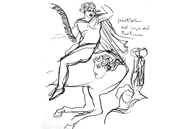 Fig. 13
Piero Bottoni, Detail of the Parthenon frieze, sketch from a study notebook, pencil on paper, 19.7x14 cm. (G. Consonni, L. Meneghetti, G. Tonon (eds.), Piero Bottoni opera completa, Fabbri Editori, Milan 1990, p. 20). Fig. 13
Piero Bottoni, Detail of the Parthenon frieze, sketch from a study notebook, pencil on paper, 19.7x14 cm. (G. Consonni, L. Meneghetti, G. Tonon (eds.), Piero Bottoni opera completa, Fabbri Editori, Milan 1990, p. 20).