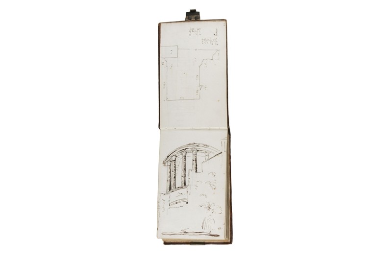 Fig. 1 - Taccuino di viaggio dell’architetto
John Soane contenente lo
schizzo del Tempio di Vesta a
Tivoli. © Sir John Soane’s Museum,
Londra. Fig. 1 - Taccuino di viaggio dell’architetto
John Soane contenente lo
schizzo del Tempio di Vesta a
Tivoli. © Sir John Soane’s Museum,
Londra.