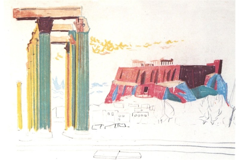 Fig. 4 - Louis Kahn, L’Acropoli di Atene
vista dall’Olympieion / Athens Acropolis
from the Olympieion, 1951. Da/From:
Louis Kahn, The Importance of a
Drawing. Fig. 4 - Louis Kahn, L’Acropoli di Atene
vista dall’Olympieion / Athens Acropolis
from the Olympieion, 1951. Da/From:
Louis Kahn, The Importance of a
Drawing.