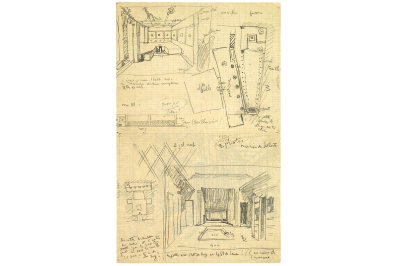 Fig. 3 - Le Corbusier, Schizzi di una
casa di Pompei / Sketches of a
house in Pompeii, 1911. Da/From: Le
Corbusier, Voyage d&rsquo;Orient.
Carnet IV. Fondation Le
Corbusier.